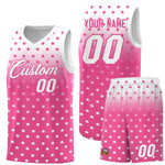 Custom White Pink Gradient Start Pattern Basketball Jersey Sets | BuyFootballJersey