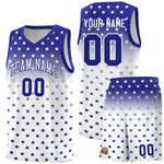 Custom Royal White Gradient Start Pattern Basketball Jersey Sets | BuyFootballJersey