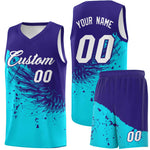 Custom Sky Blue Royal Wing Pattern Sports Uniform Basketball Jersey | BuyFootballJersey