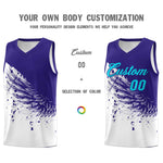 Custom White Royal Wing Pattern Sports Uniform Basketball Jersey | BuyFootballJersey