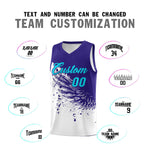 Custom White Royal Wing Pattern Sports Uniform Basketball Jersey | BuyFootballJersey