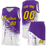 Custom White Purple Wing Pattern Sports Uniform Basketball Jersey | BuyFootballJersey