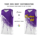 Custom White Purple Wing Pattern Sports Uniform Basketball Jersey | BuyFootballJersey