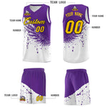 Custom White Purple Wing Pattern Sports Uniform Basketball Jersey | BuyFootballJersey