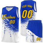 Custom White Royal Wing Pattern Sports Uniform Basketball Jersey | BuyFootballJersey