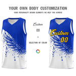 Custom White Royal Wing Pattern Sports Uniform Basketball Jersey | BuyFootballJersey