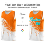 Custom White Orange Wing Pattern Sports Uniform Basketball Jersey | BuyFootballJersey