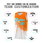 Custom White Orange Wing Pattern Sports Uniform Basketball Jersey | BuyFootballJersey