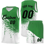 Custom White Kelly Green Wing Pattern Sports Uniform Basketball Jersey | BuyFootballJersey
