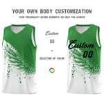 Custom White Kelly Green Wing Pattern Sports Uniform Basketball Jersey | BuyFootballJersey