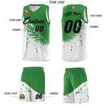 Custom White Kelly Green Wing Pattern Sports Uniform Basketball Jersey | BuyFootballJersey