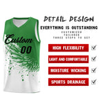 Custom White Kelly Green Wing Pattern Sports Uniform Basketball Jersey | BuyFootballJersey