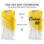 Custom White Gold Wing Pattern Sports Uniform Basketball Jersey | BuyFootballJersey