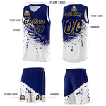 Custom White Navy Wing Pattern Sports Uniform Basketball Jersey | BuyFootballJersey