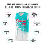 Custom White Aqua Wing Pattern Sports Uniform Basketball Jersey | BuyFootballJersey