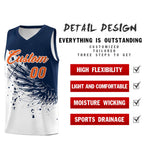 Custom White Navy Wing Pattern Sports Uniform Basketball Jersey | BuyFootballJersey