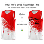 Custom White Light Red Wing Pattern Sports Uniform Basketball Jersey | BuyFootballJersey