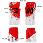 Custom White Light Red Wing Pattern Sports Uniform Basketball Jersey | BuyFootballJersey