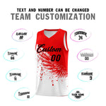 Custom White Light Red Wing Pattern Sports Uniform Basketball Jersey | BuyFootballJersey