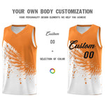 Custom White Gold Orange Wing Pattern Sports Uniform Basketball Jersey | BuyFootballJersey