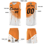 Custom White Gold Orange Wing Pattern Sports Uniform Basketball Jersey | BuyFootballJersey