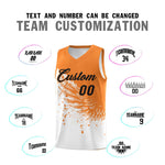 Custom White Gold Orange Wing Pattern Sports Uniform Basketball Jersey | BuyFootballJersey