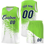 Custom White Fluorescent Green Wing Pattern Sports Uniform Basketball Jersey | BuyFootballJersey