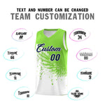 Custom White Fluorescent Green Wing Pattern Sports Uniform Basketball Jersey | BuyFootballJersey