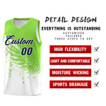Custom White Fluorescent Green Wing Pattern Sports Uniform Basketball Jersey | BuyFootballJersey