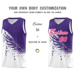 Custom White Purple Wing Pattern Sports Uniform Basketball Jersey | BuyFootballJersey