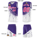 Custom White Purple Wing Pattern Sports Uniform Basketball Jersey | BuyFootballJersey
