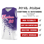 Custom White Purple Wing Pattern Sports Uniform Basketball Jersey | BuyFootballJersey