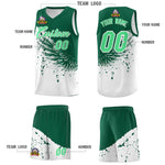 Custom White Kelly Green Wing Pattern Sports Uniform Basketball Jersey | BuyFootballJersey