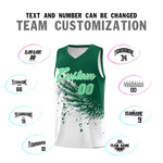 Custom White Kelly Green Wing Pattern Sports Uniform Basketball Jersey | BuyFootballJersey