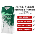 Custom White Kelly Green Wing Pattern Sports Uniform Basketball Jersey | BuyFootballJersey
