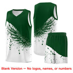 Custom White Green Wing Pattern Sports Uniform Basketball Jersey | BuyFootballJersey