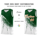 Custom White Green Wing Pattern Sports Uniform Basketball Jersey | BuyFootballJersey