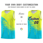 Custom Sky Blue Fluorescent Green Wing Pattern Sports Uniform Basketball Jersey | BuyFootballJersey
