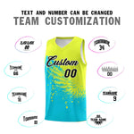 Custom Sky Blue Fluorescent Green Wing Pattern Sports Uniform Basketball Jersey | BuyFootballJersey