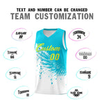 Custom White Sky Blue Wing Pattern Sports Uniform Basketball Jersey | BuyFootballJersey