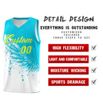 Custom White Sky Blue Wing Pattern Sports Uniform Basketball Jersey | BuyFootballJersey
