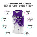 Custom White Purple Wing Pattern Sports Uniform Basketball Jersey | BuyFootballJersey