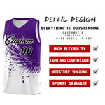 Custom White Purple Wing Pattern Sports Uniform Basketball Jersey | BuyFootballJersey