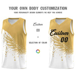 Custom White Old Gold Wing Pattern Sports Uniform Basketball Jersey | BuyFootballJersey