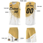 Custom White Old Gold Wing Pattern Sports Uniform Basketball Jersey | BuyFootballJersey