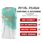 Custom White Bright Green Wing Pattern Sports Uniform Basketball Jersey | BuyFootballJersey
