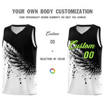 Custom White Black Wing Pattern Sports Uniform Basketball Jersey | BuyFootballJersey