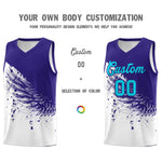 Custom White Royal Wing Pattern Sports Uniform Basketball Jersey | BuyFootballJersey