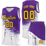 Custom White Purple Wing Pattern Sports Uniform Basketball Jersey | BuyFootballJersey