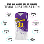 Custom White Purple Wing Pattern Sports Uniform Basketball Jersey | BuyFootballJersey